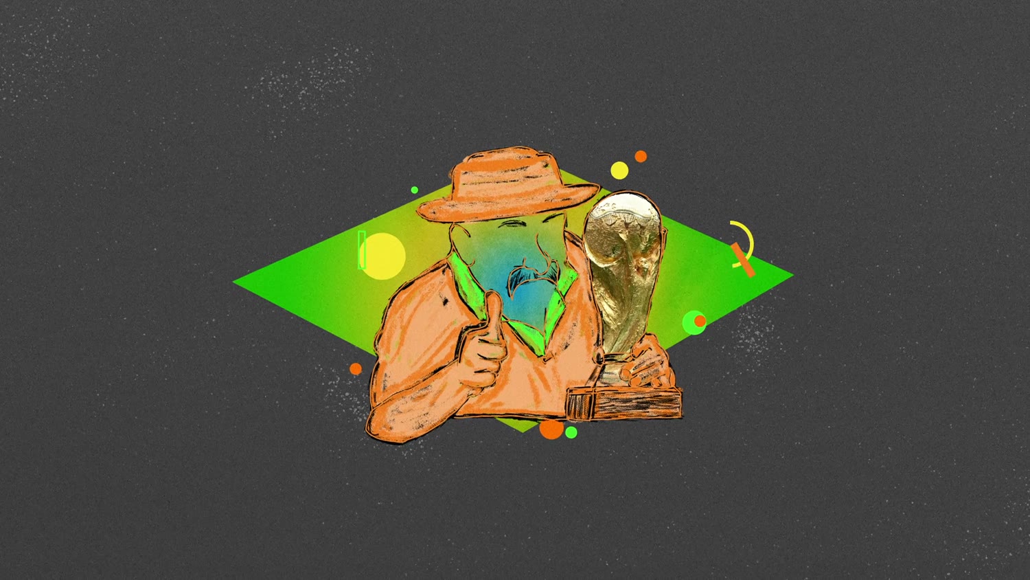 Ilustração em homenagem ao gaúcho da Copa, com o troféu